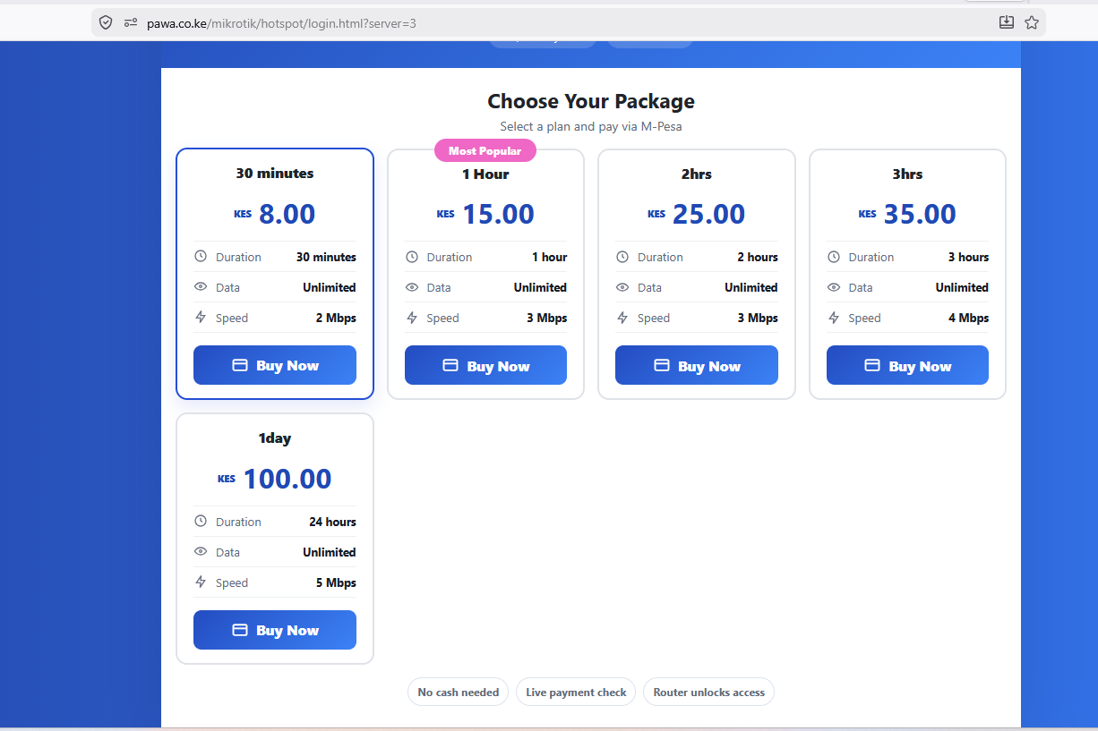 Pawa customer portal